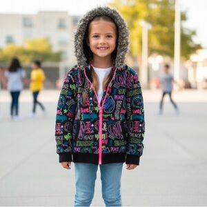 Justice | Girls Reversible Sherpa Zip-Up Hoodie Jacket